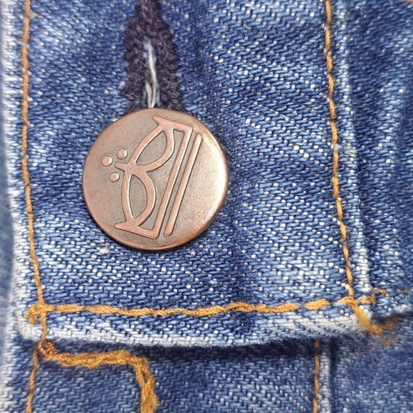 Vintage 70s Sears Jeans Joint med wash distressed high waisted bellbottom 34 med - Picture 7 of 7